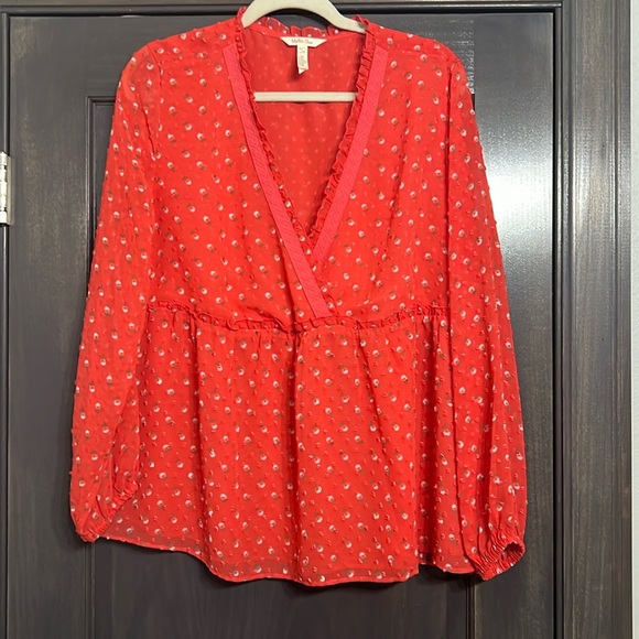 Matilda Jane Tops - Matilda Jane A Quick Getaway Floral Top w Elastic Cuff Sleeves , Size Large